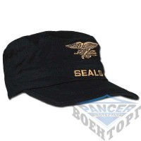 Кепка стилізована армійська США SEALS чорна (100% бавовна)
