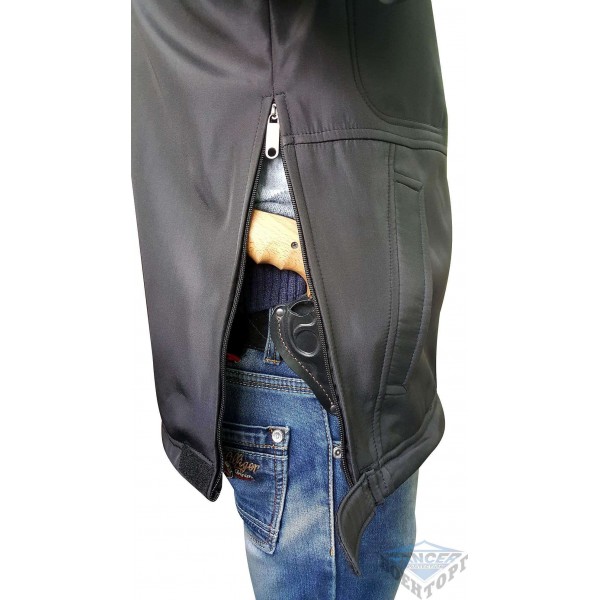 Куртка тактична чорна Soft shell під пістолет - 2589610 Куртка тактична чорна Soft shell під пістолет - 2589610