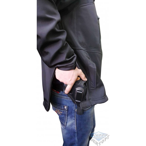 Куртка тактична чорна Soft shell під пістолет - 2589610 Куртка тактична чорна Soft shell під пістолет - 2589610