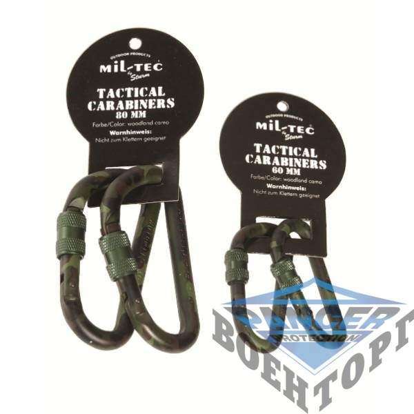 Набор карабинов Mil-Tec Tactical 80mm Woodland - 2589850