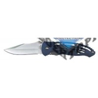 Нож Folding knife , one hand, blue , slotted handle , belt clip