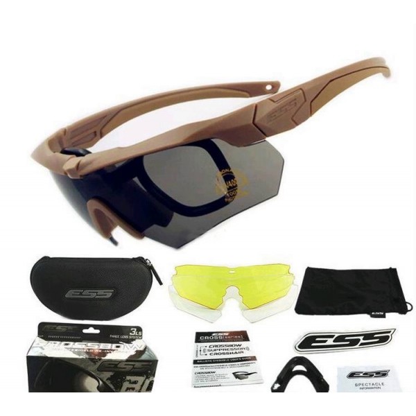 Очки защитные ESS Crossbow 3 линзы с поляризацией койот - 3565720