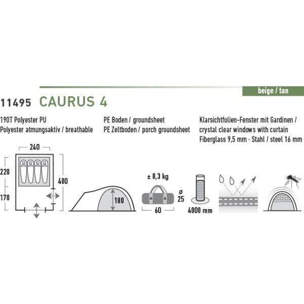 Намет High Peak Caurus 4 Beige - 2590447 Намет High Peak Caurus 4 Beige - 2590447