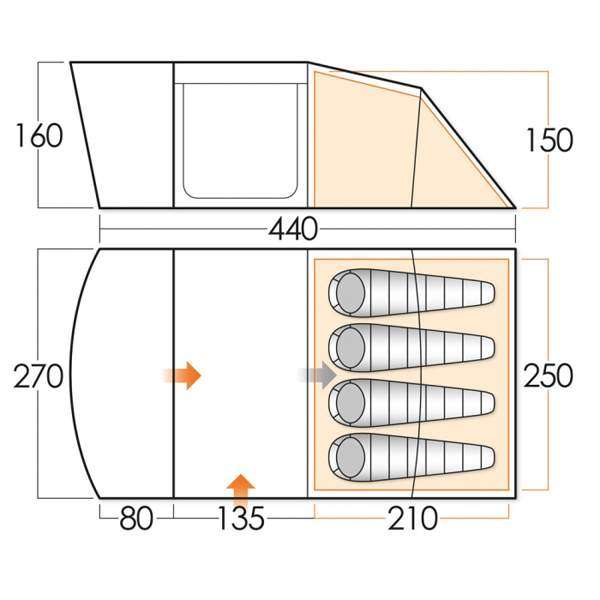 Палатка Vango Aura 400-K River - 2590459