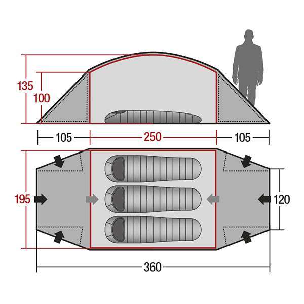 Намет Wechsel Conqueror 3 Zero-G (Orange) + килимок надувний 3 шт - 2590496 Намет Wechsel Conqueror 3 Zero-G (Orange) + килимок надувний 3 шт - 2590496