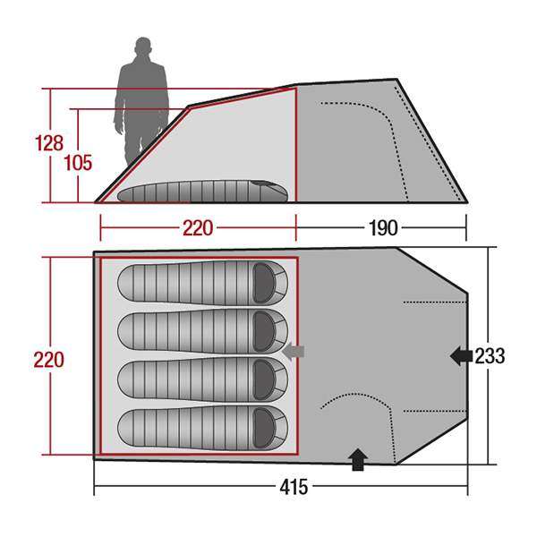 Намет Wechsel Intrepid 4 Travel (Oak) + килимок Mola 4 шт - 2590501 Намет Wechsel Intrepid 4 Travel (Oak) + килимок Mola 4 шт - 2590501