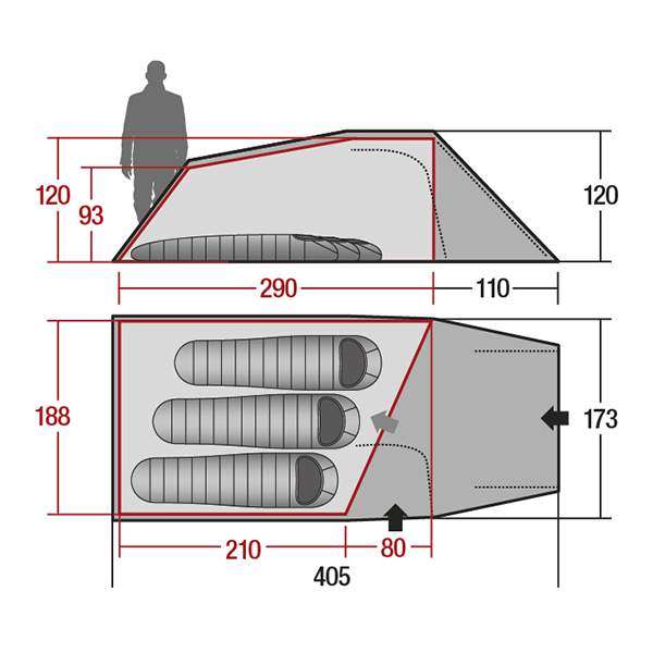 Палатка Wechsel Outpost 3 Zero-G (Green) + коврик надувной 3 шт - 2590506
