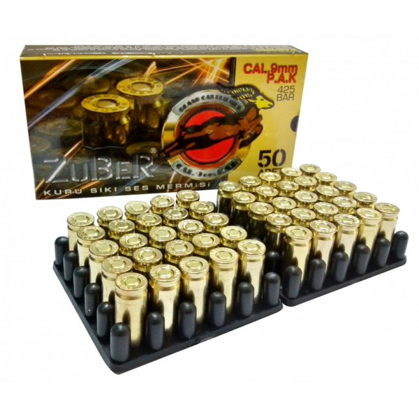 Патрони холості пістолетні 9мм (Туреччина, ZUBER) - 3569194