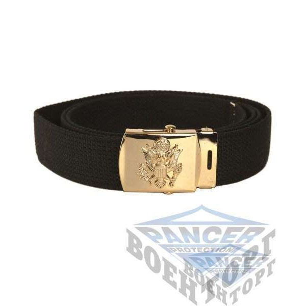 Пояс брючний US лого ARMY чорний (бавовна, 3 см, метал. пряжка) - 2591061