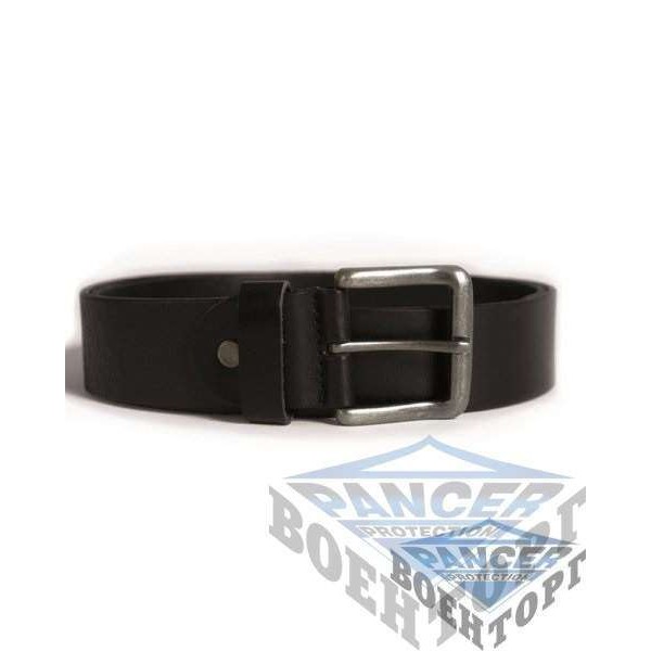Пояс шкіряний чорний (оцинк. пряжка, 4 см) - 2591083