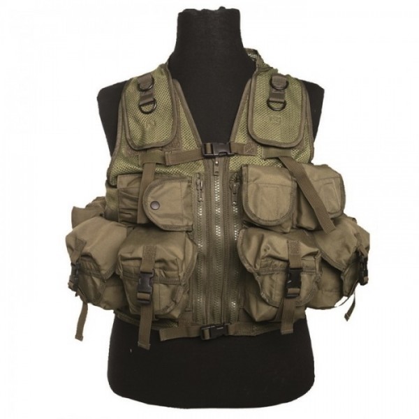 Разгрузочный жилет тактический 9 карманов олива МИЛ ТЕК Германия - 2591394