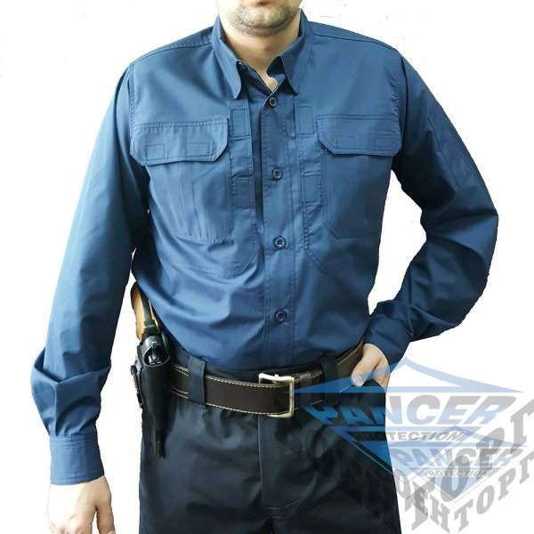 Рубашка милитари Police синяя - 2591488