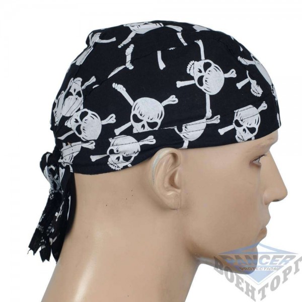 Сандана черная с черепами (100% хлопок) - 2591706