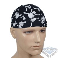 Сандана черная с черепами (100% хлопок)