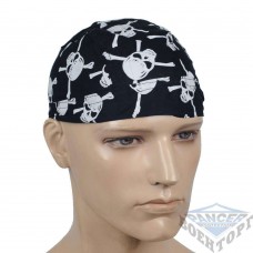 Сандана черная с черепами (100% хлопок)