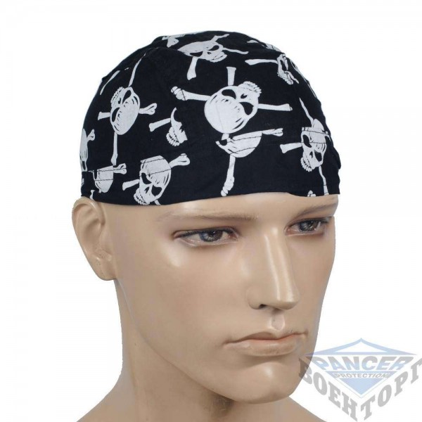 Сандана черная с черепами (100% хлопок) - 2591706