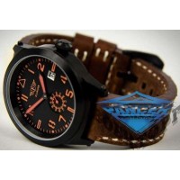 Годинник FLIEGER Авіатор коричневий шкіряний ремінець