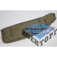 Чехол для ружья Олива под оптику с бок.карманом со вставкой изолон (1,4м)