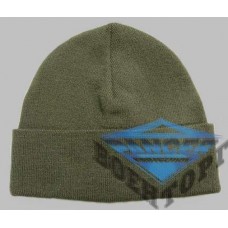 Шапка вязаная светлый хаки (олива)