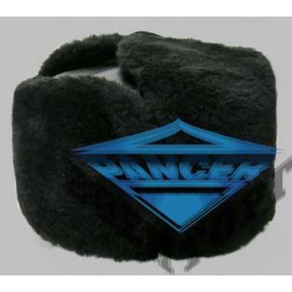 Шапка ушанка черная искусственный мех, искусственная кожа - 2593141