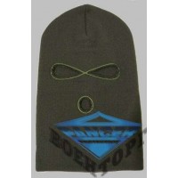 Шапка феска (балаклава) в'язана хакі, 3 отвори