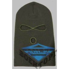 Шапка феска (балаклава) вязаная хаки, 3 отверстия