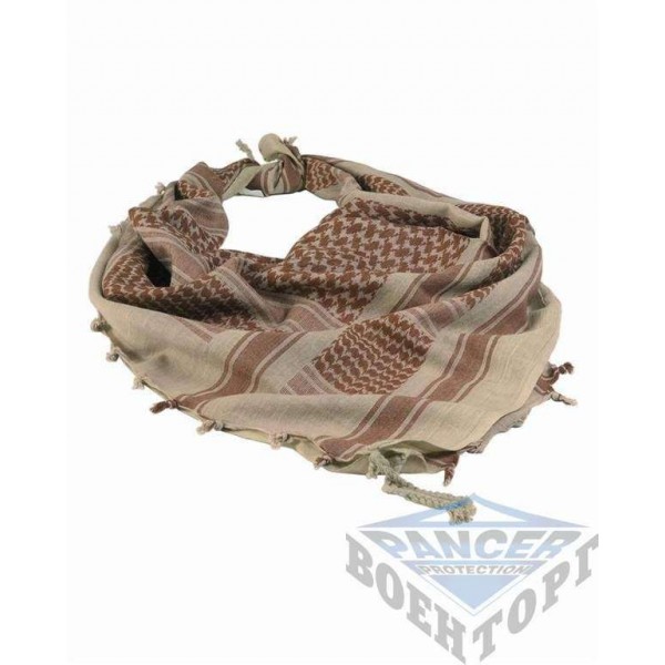 Шарф-шемаг арафатка хаки/коричневый хлопок (110х110 см) - 2593168