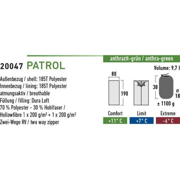 Спальный мешок High Peak Patrol / +7&"#176;C (Right) Black/green - 2966273 Спальный мешок High Peak Patrol / +7&"#176;C (Right) Black/green - 2966273