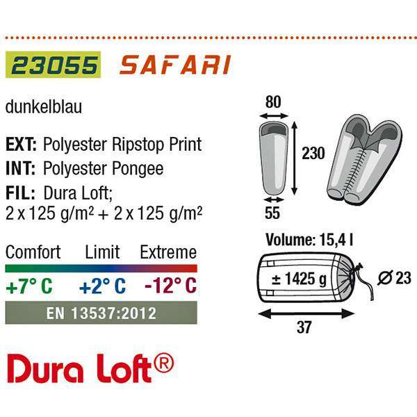 Спальный мешок High Peak Safari / +2&"#176;C (Right) blue/brown - 2966279 Спальный мешок High Peak Safari / +2&"#176;C (Right) blue/brown - 2966279