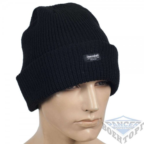 Шапка зимняя черная с подкладкой Thinsulate™ - 2966422