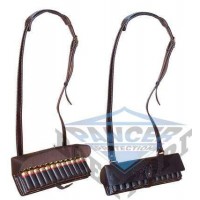 Патронташ кожаный двухрядные 12 к * 24 патр. плечевой