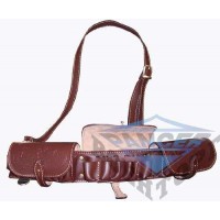 Патронташ кожаный двухрядные с тиснением 12 к * 36 патр. Подарочный