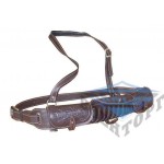 Патронташ кожаный однорядный с тиснением 12 к * 18 патр. Подарочный