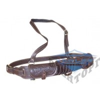 Патронташ шкіряний однорядний з тисненням до 12 * 18 патр. Подарунковий