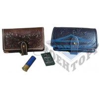 Подсумок кожаный с тиснением12 к. * 6 патр.