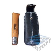 Чехол кожаный для складного ножа опинель №7 (длина в сложенном виде100мм)