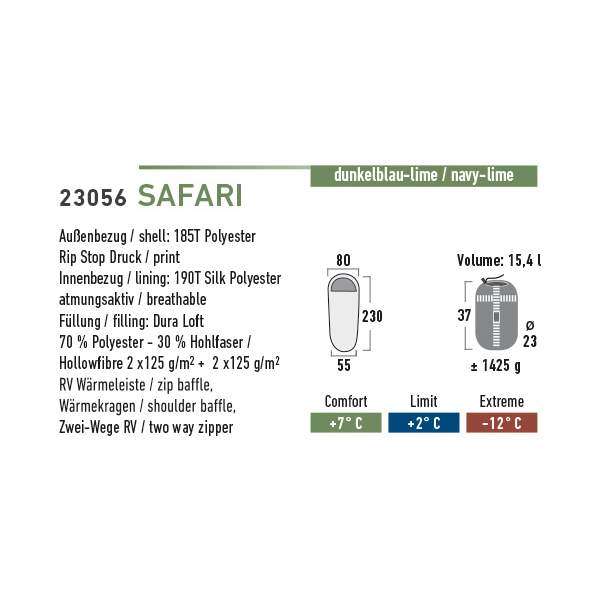 Спальний мішок High Peak Safari / +2&"#176;C (Right) blue/green - 2998459 Спальний мішок High Peak Safari / +2&"#176;C (Right) blue/green - 2998459
