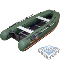 Надувная моторна лодка (с пайолом слань-книжка) Kolibri КМ-300DL ЗЕЛЕНАЯ/КАМУФЛЯЖ