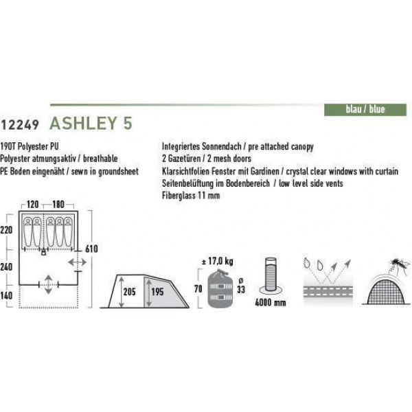Намет High Peak Ashley 5 Blue - 3028546