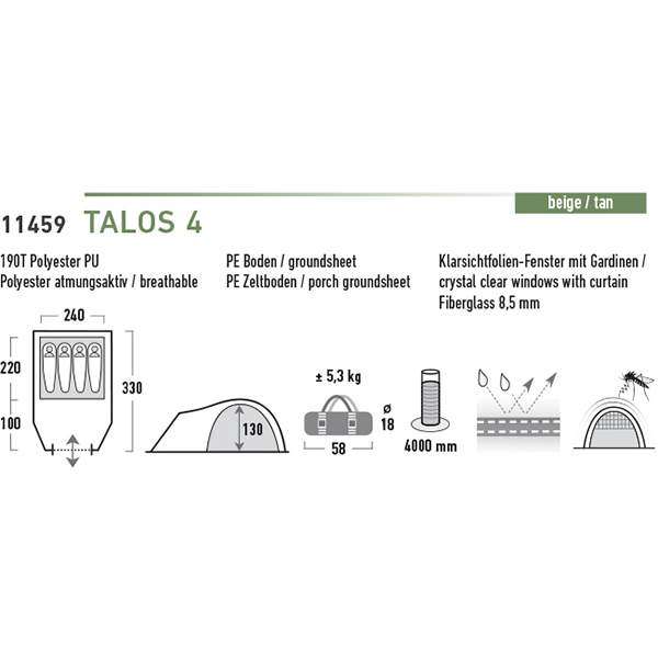 Палатка High Peak Talos 4 - 3028553 Палатка High Peak Talos 4 - 3028553