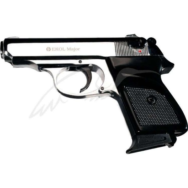 Пистолет стартовый EKOL MAJOR кал. 9мм. Цвет - серый хромированный - 3110591 Пистолет стартовый EKOL MAJOR кал. 9мм. Цвет - серый хромированный - 3110591