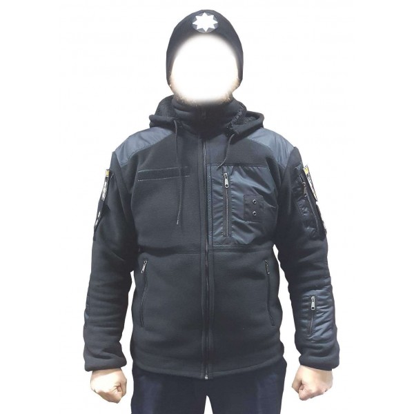 Черная кофта флис тактика Медведь на МЕХУ 450гр/м - 3116562