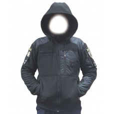 Черная кофта флис тактика Медведь на МЕХУ  450гр/м