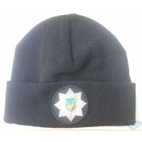Вязаная шапка полиции черная