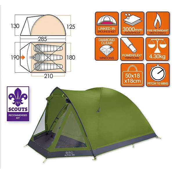 Палатка Vango Alpha 300 Herbal - 3158609
