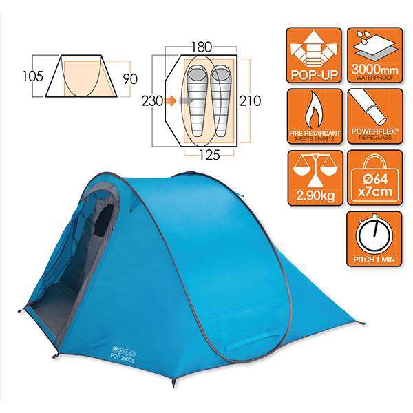 Палатка Vango Pop 200 DS River - 3158616 Палатка Vango Pop 200 DS River - 3158616