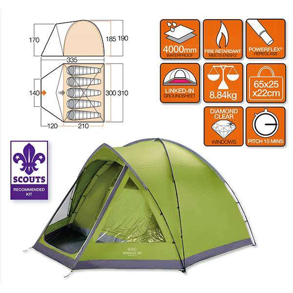 Палатка Vango Berkeley 500 Herbal - 3158648