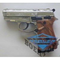 Пистолет стартовый (газо-шумовой)  Stalker - 2918 блестяще хромированное с гравировкой