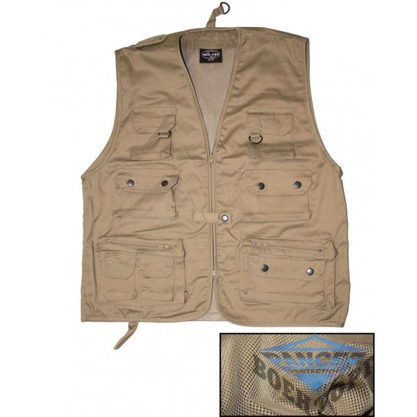 Жилет для охоты и рыбалки JAGD-U.ANGLERWESTE M.NETZFU. хаки - 3218764