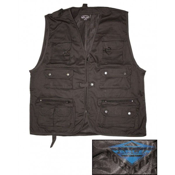 Жилет для охоты и рыбалки JAGD-U.ANGLERWESTE M.NETZFU. Черный - 3218771